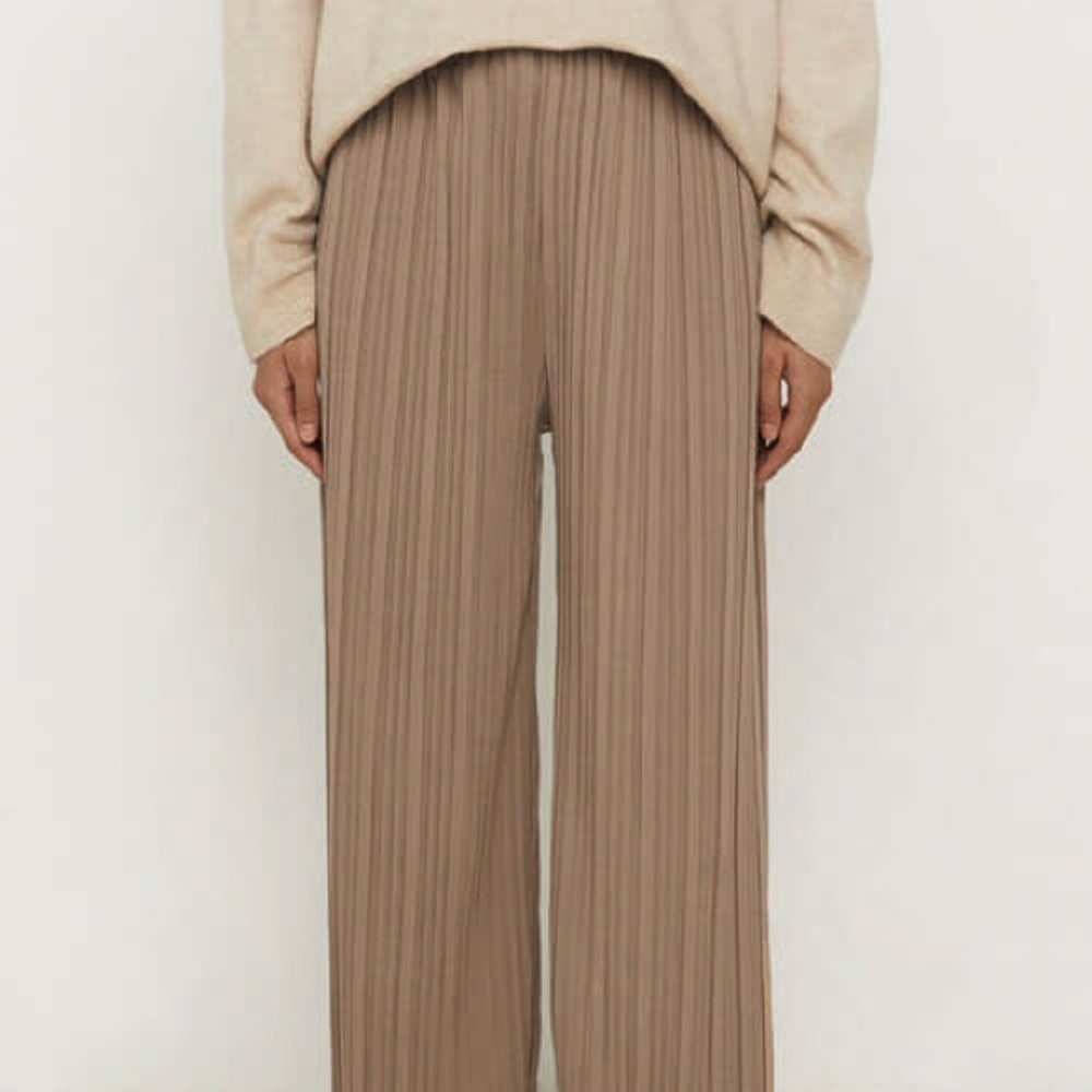 NWT Oak + Fort Pant 3654 in Dark Beige Pleated